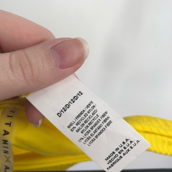 VITAMIN A EcoRib California High Leg Bikini Swim Bottom Cheeky NWT XL Yellow - Picture 11 of 11